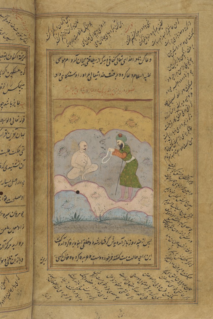 Gulistan of Sadi manuscript (tinta, aquarela opaca e ouro sobre papel) de Indian School