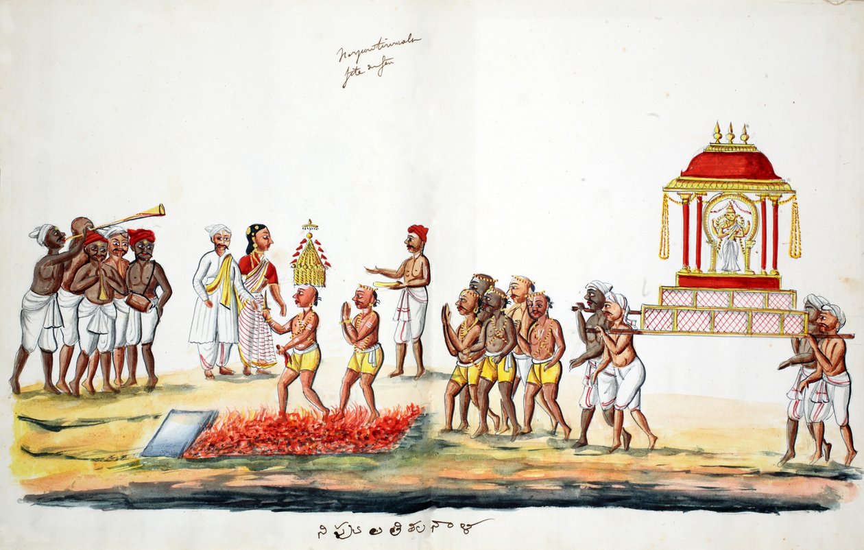 Cerimônia de caminhada hindu (wc no papel) de Indian School