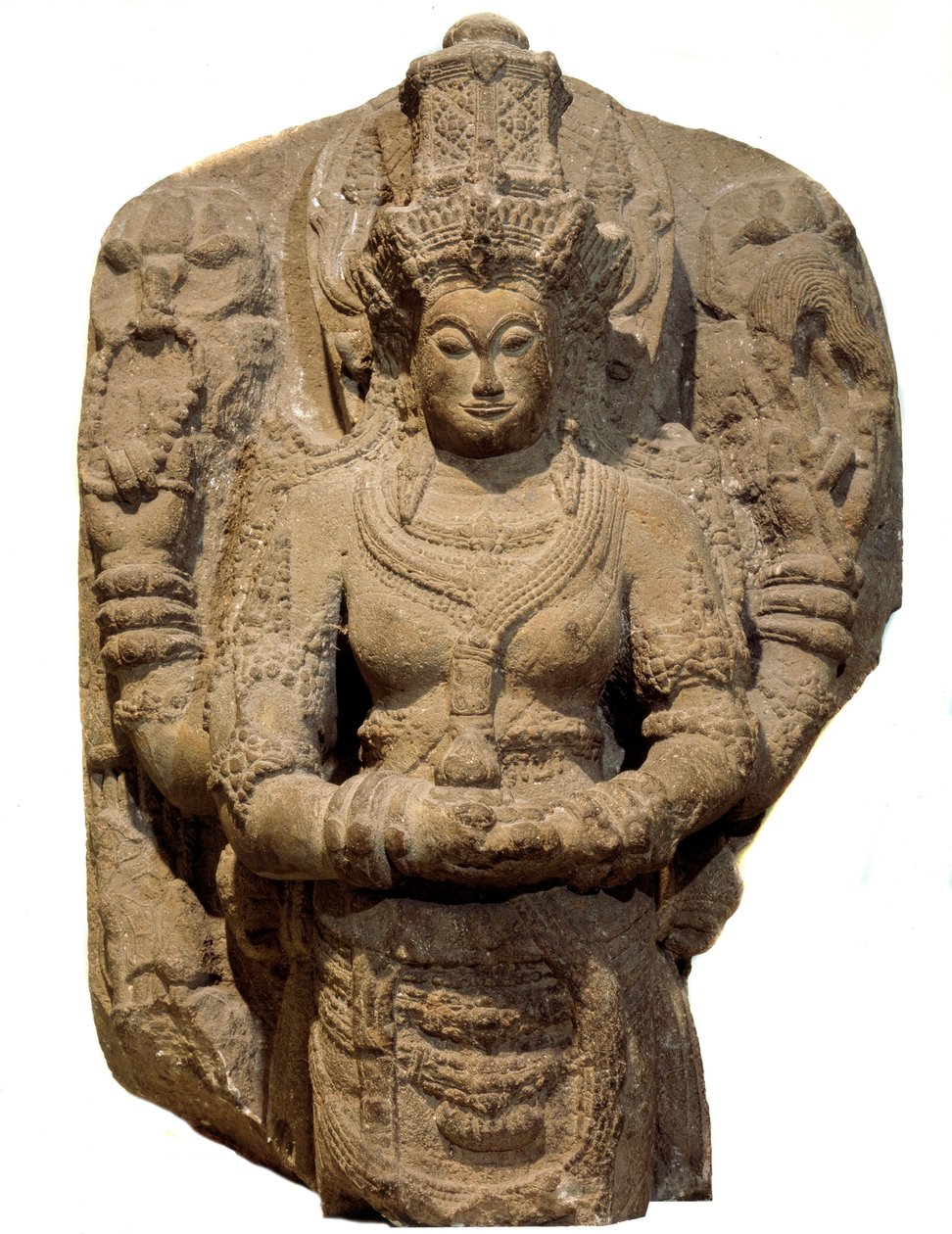 Hinduísmo: estela dedicada à deusa Devi. Século XV, da ilha de Java. Paris, Museu Guimet, Museu Nacional de Artes Asiáticas. de Indian School