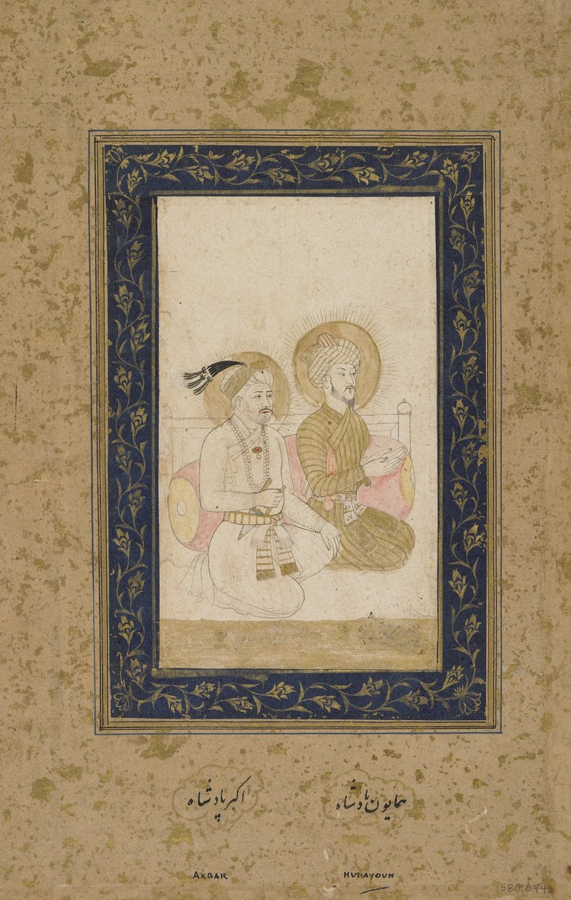 Humayun e Akbar, álbum separado, c.1900 de Indian School