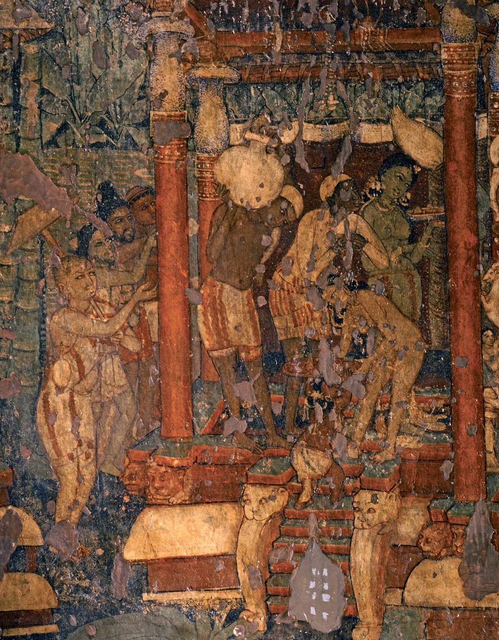 ARTE INDIANA: Fresco na gruta budista nº 1, 5º - início do 6º século (fresco) de Indian School