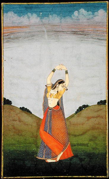 Para dentro. 57,13 Uma mulher ansiosa pelo seu amante, c.1780 (vellum) de Indian School