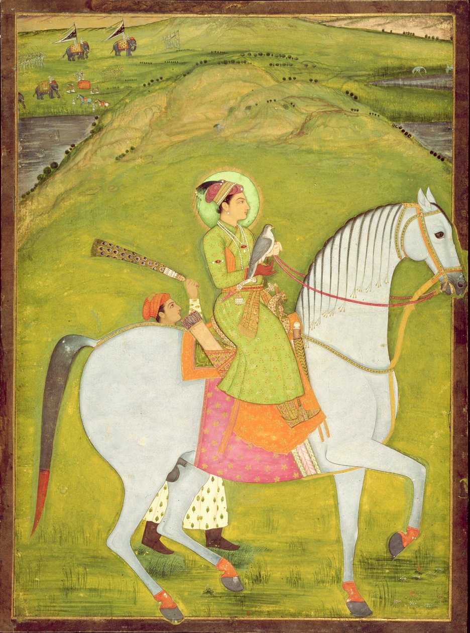 Em. 63.7 Jovem principe cavalgando, c.1720-30 de Indian School