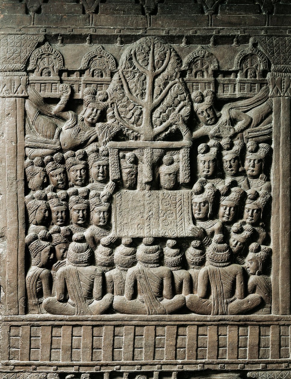 Arte indiana, Hinduísmo: baixo relevo representando os espíritos Yaksha, século II a.C. Kolkata, Museu Indiano de Indian School