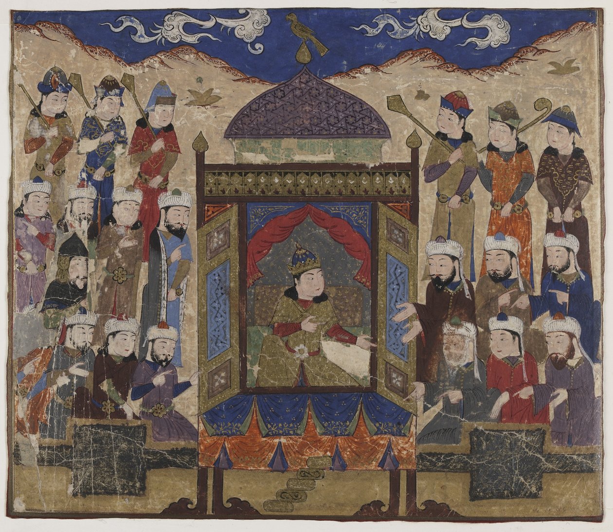 Khusraw Parviz sentado no Takht-i Taqdis, c.1425-50 de Indian School