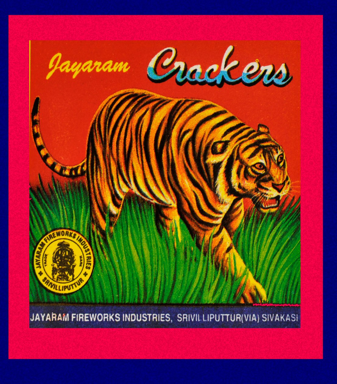 Rótulo de uma caixa de fogo de artifício de Indian School