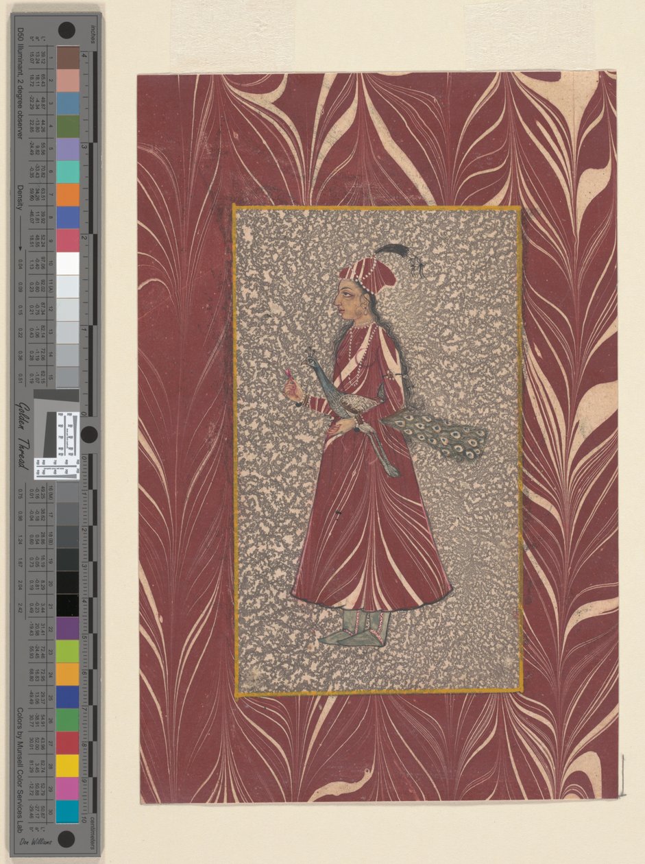 Senhora carregando um pavão, Bijapur, c.1660 de Indian School