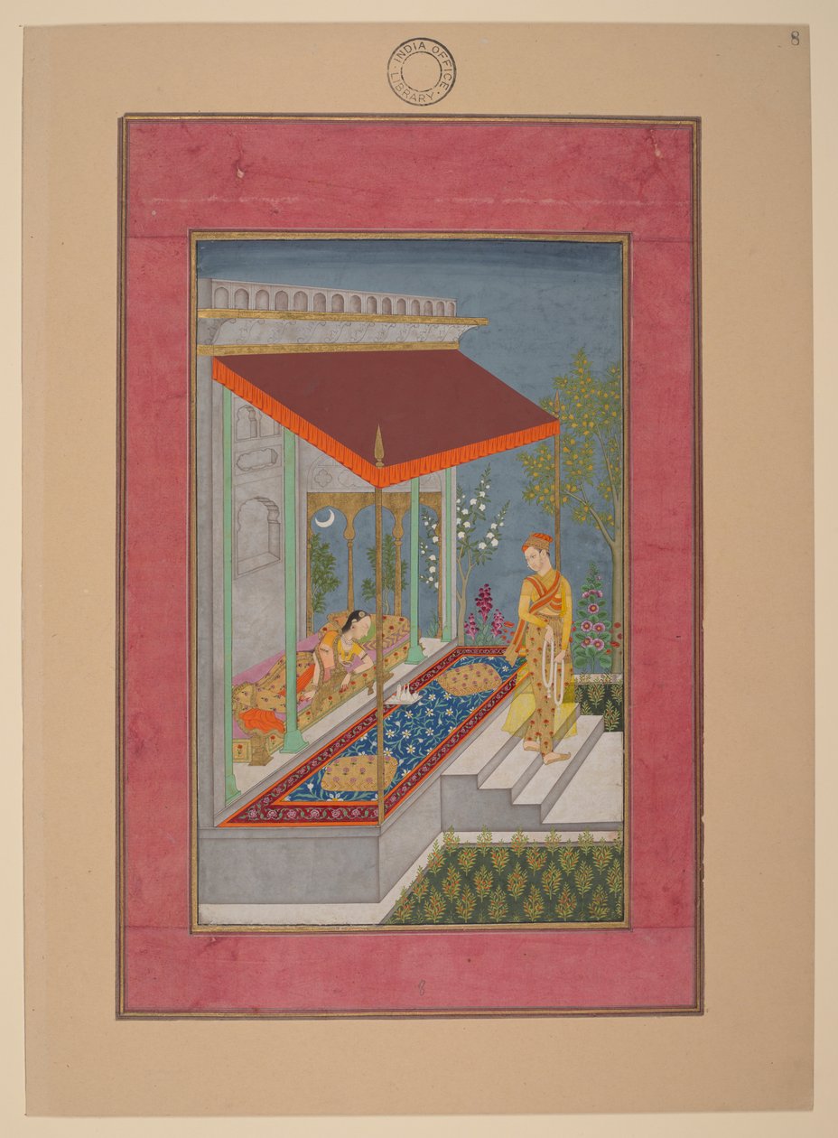 Lalita Ragini, Índia, Hyderabad, cerca de 1760; Álbum Johnson 37, n.o 8 (tinta, cores e ouro sobre papel) de Indian School