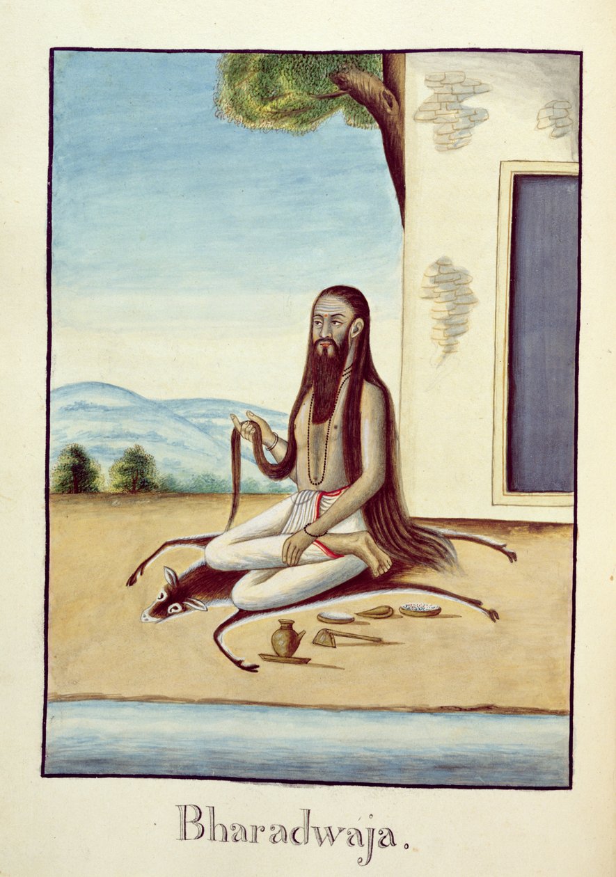 MSS EUR C 116/1 f.158 O sábio, Bharadwaja, do épico hindu "Adhyatma Ramayana de Indian School