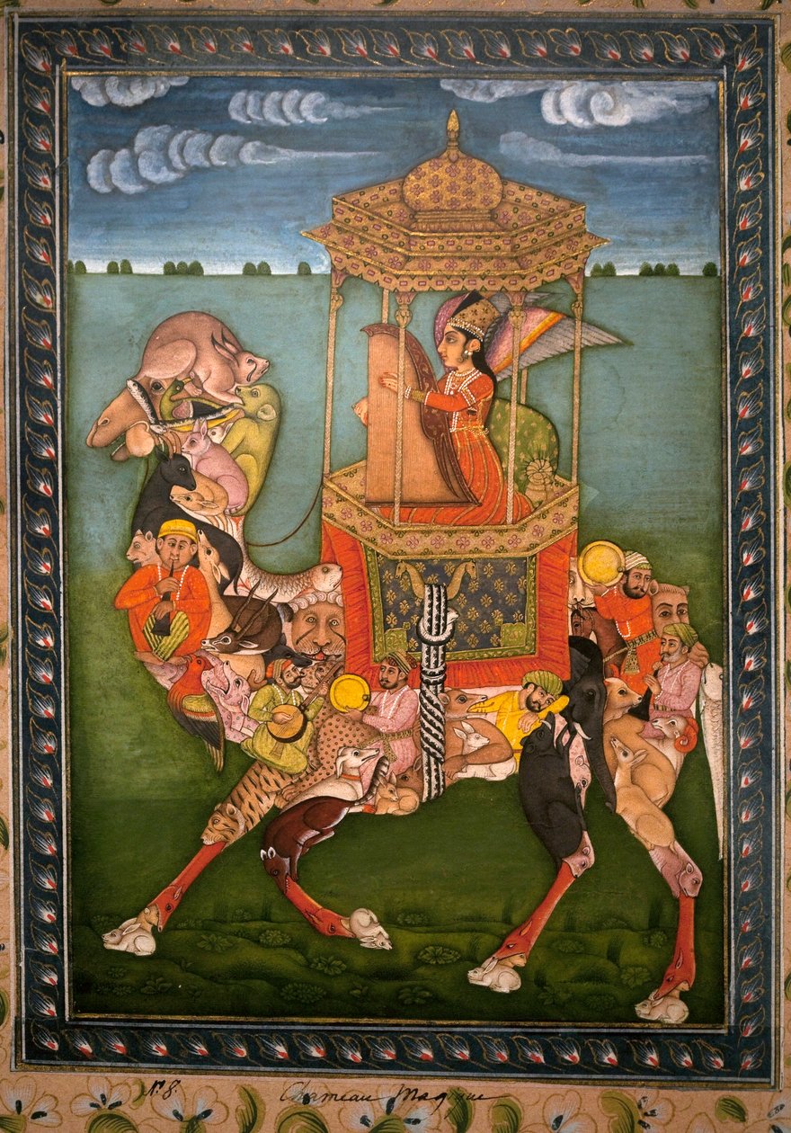 Camelo mágico. Miniatura pintada, cerca de 1750, arte do Rajastão e Pahari (Índia). Museu Nacional da Coréia, Seul (Coréia do Sul). de Indian School