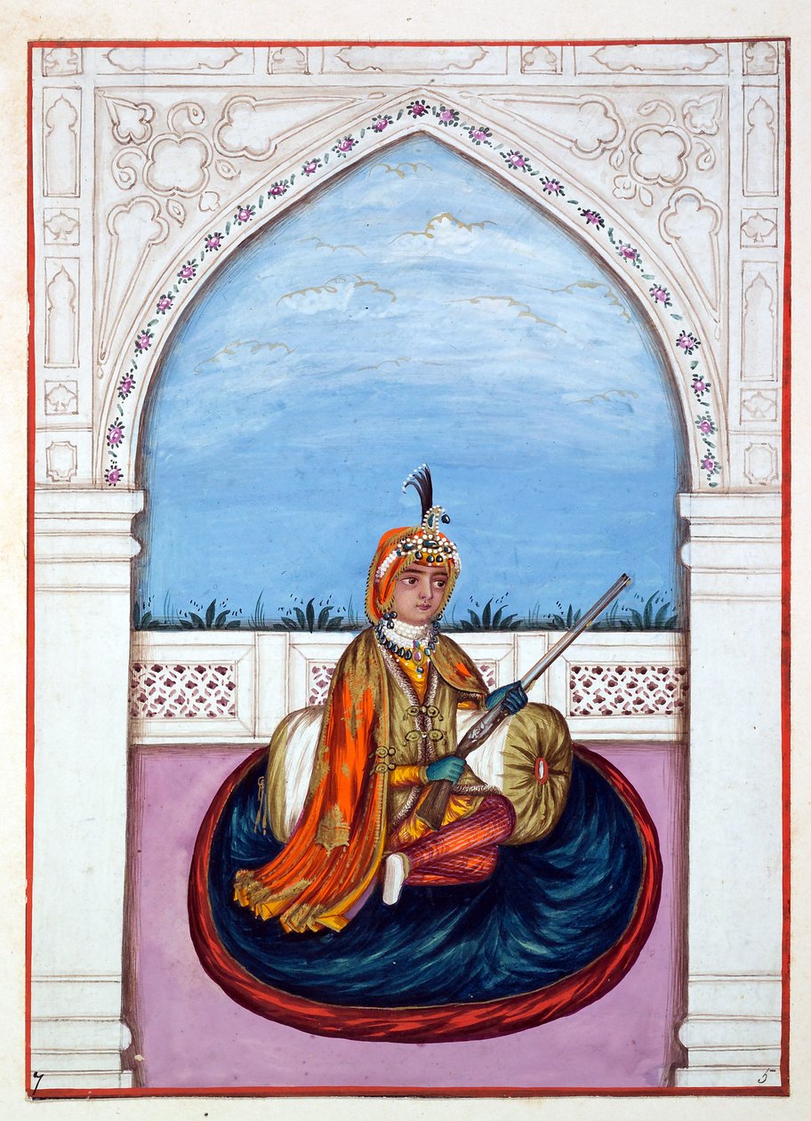 Maharajah Dulip Singh, de O Reino do Punjab, seus Governantes e Chefes, volume I, um volume de 27 estudos de aquarela de um artista indiano não identificado, c.1840 (wc on paper) de Indian School