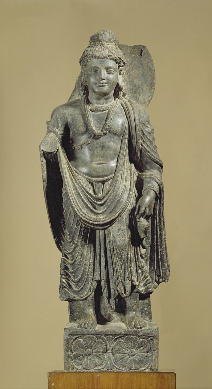 Maitreya, Gandhara (xisto cinza) de Indian School