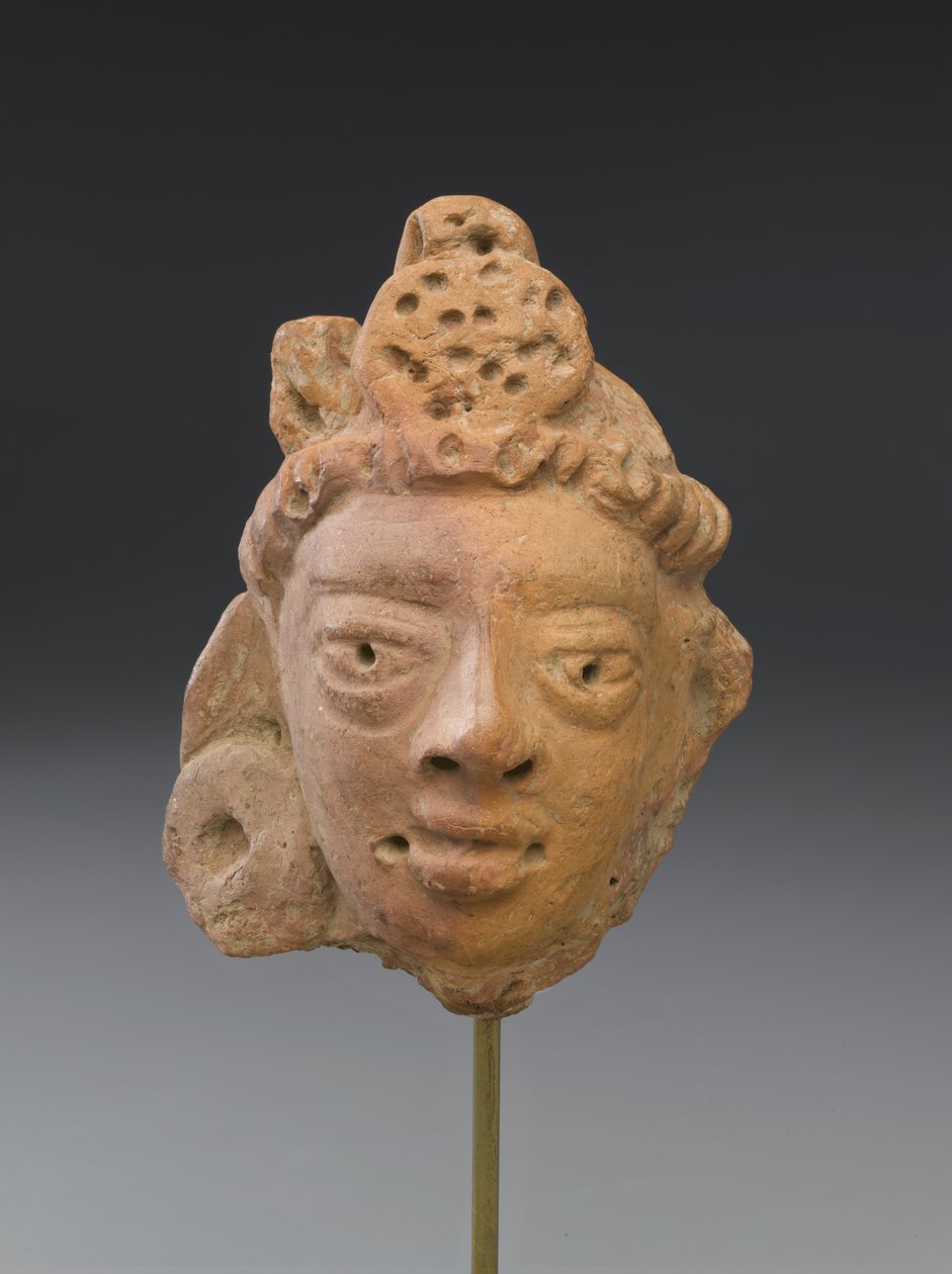 Cabeça masculina com um turbante (terracota) de Indian School