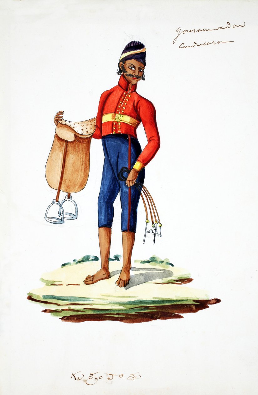 Homem com sela (wc no papel) de Indian School