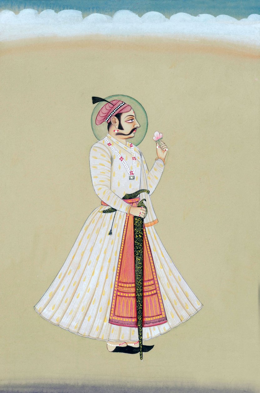 Pintura em miniatura de Maharana Amar Singh Udaipur de Indian School