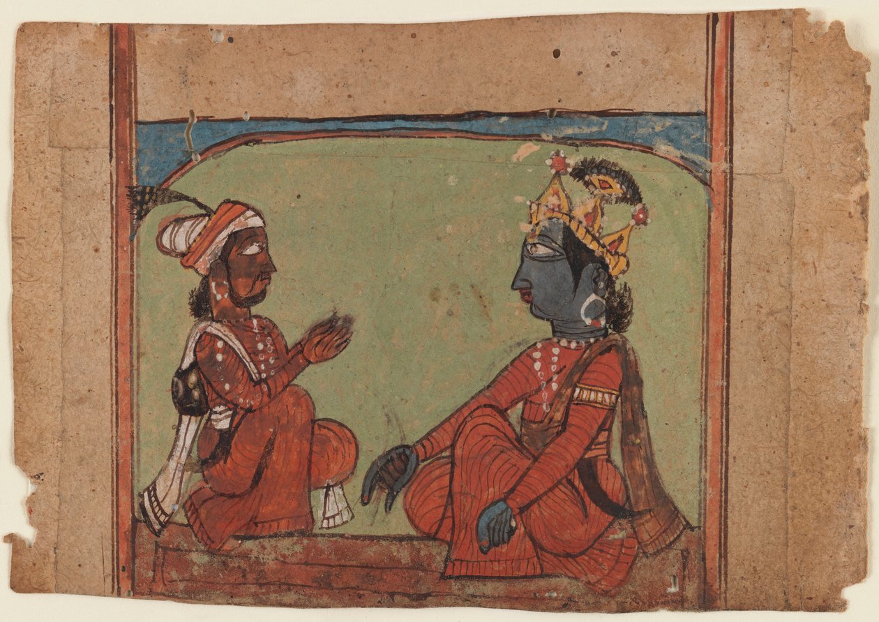 Pintura em miniatura (wc opaco sobre papel) de Indian School
