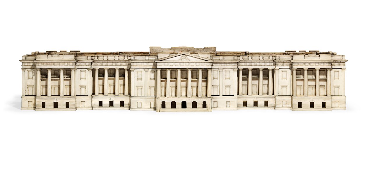 Maquete do Palácio Hazarduari, Murshidabad, c.1835 (marfim e madeira) (ver também 1679664-5) de Indian School