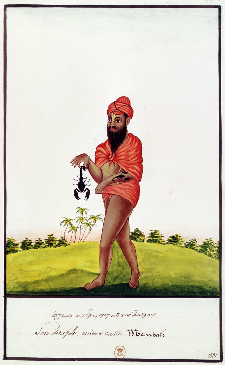 Ms Indien 743 Vendedor de remédios contra picadas de escorpião, 1831 de Indian School