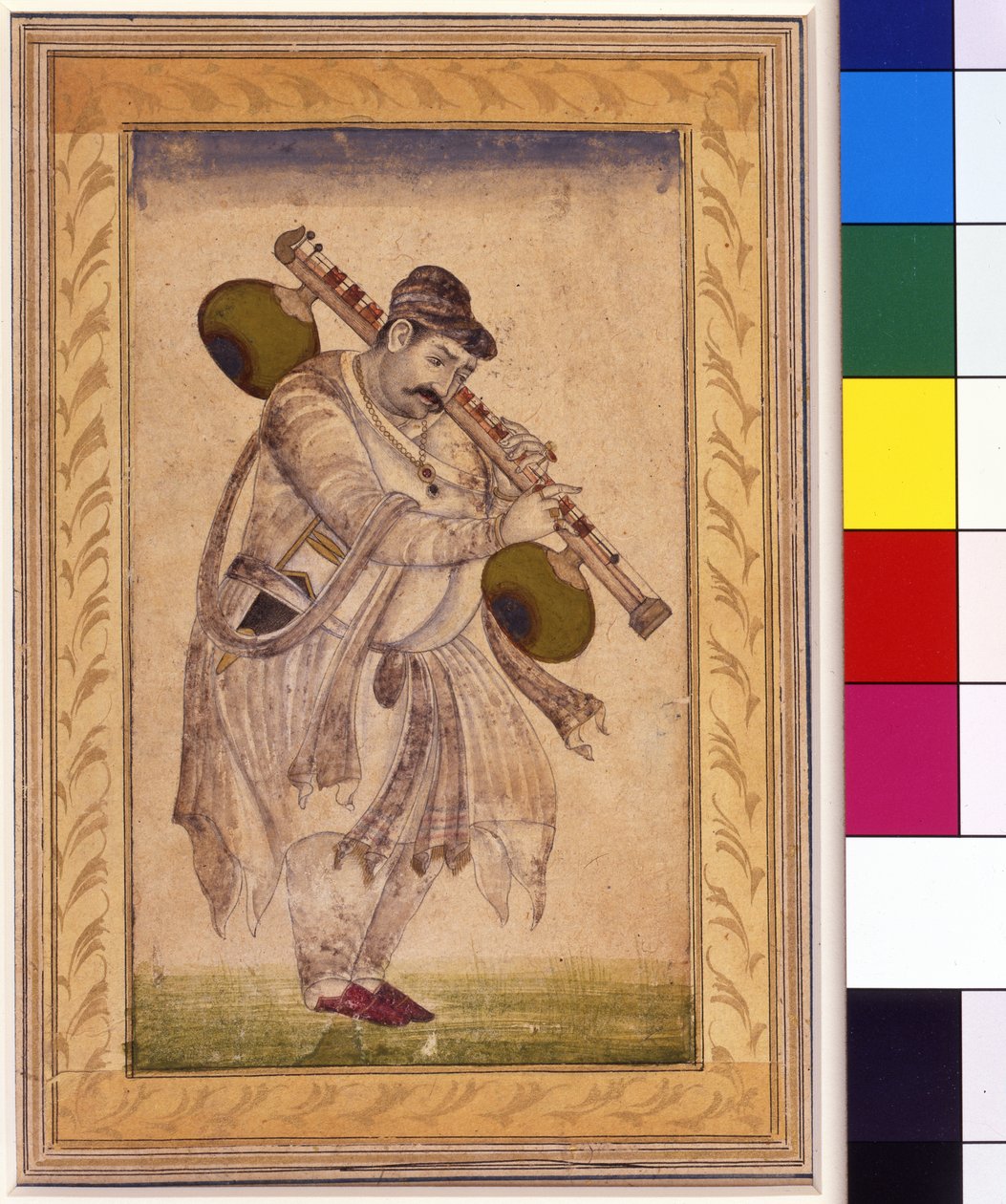 Naubat Khan, o jogador de vina, do século XVIII de Indian School