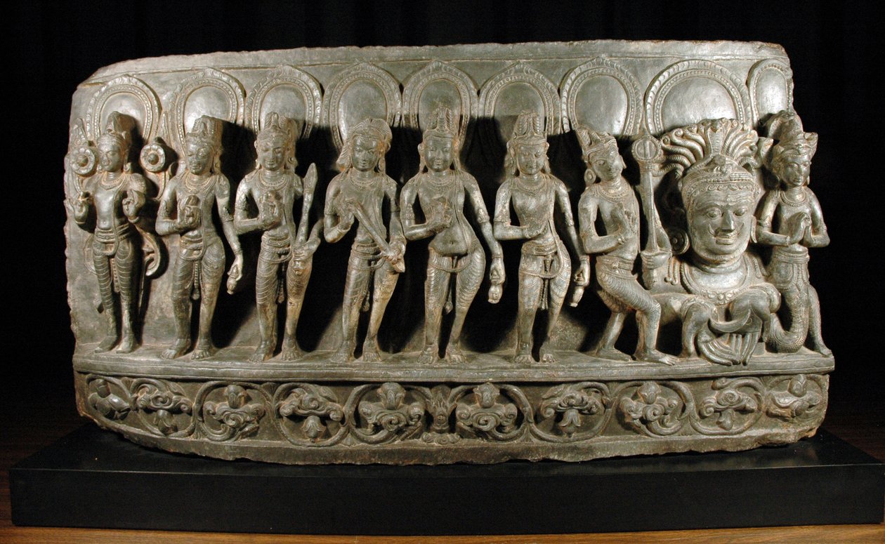 Navagraha, c.950-1000 (pedra) (detalhe de 874861) de Indian School