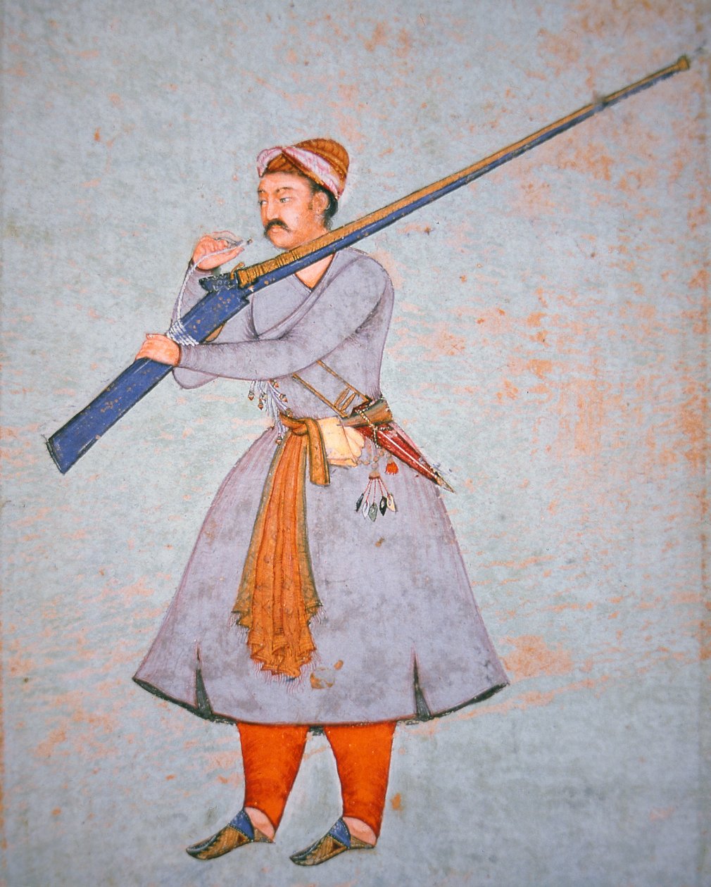 Oficial do Exército Mughal, c.1585 (cor litho) de Indian School