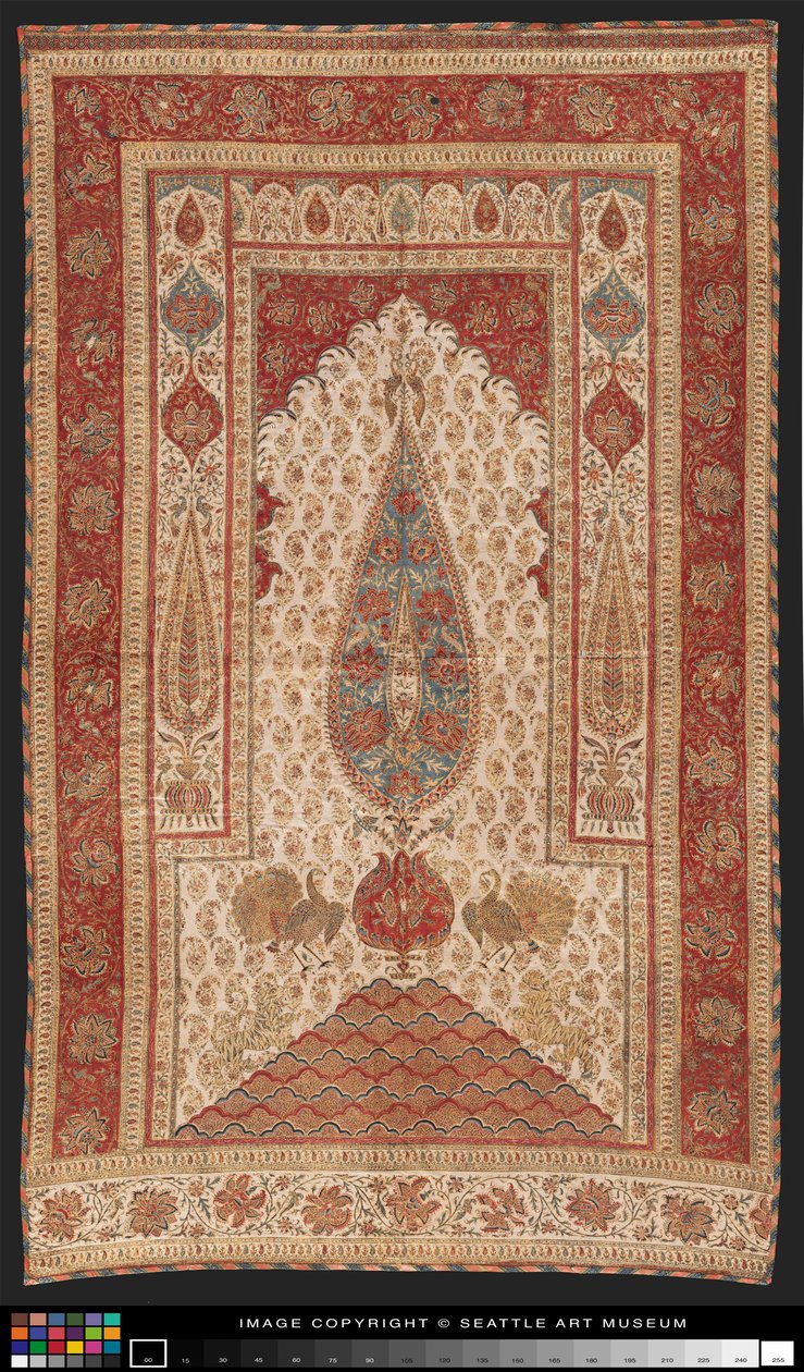 Palampore (cobertura de cama), início do dia 19
século (Algodão com tinta, corante e dourado) de Indian School
