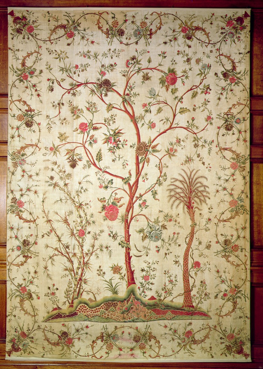 Palampore ou colcha da costa de Coromandel, c.1770 (chita) de Indian School