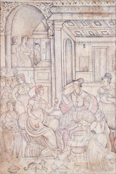 Marinheiros portugueses com mulheres indianas de Indian School