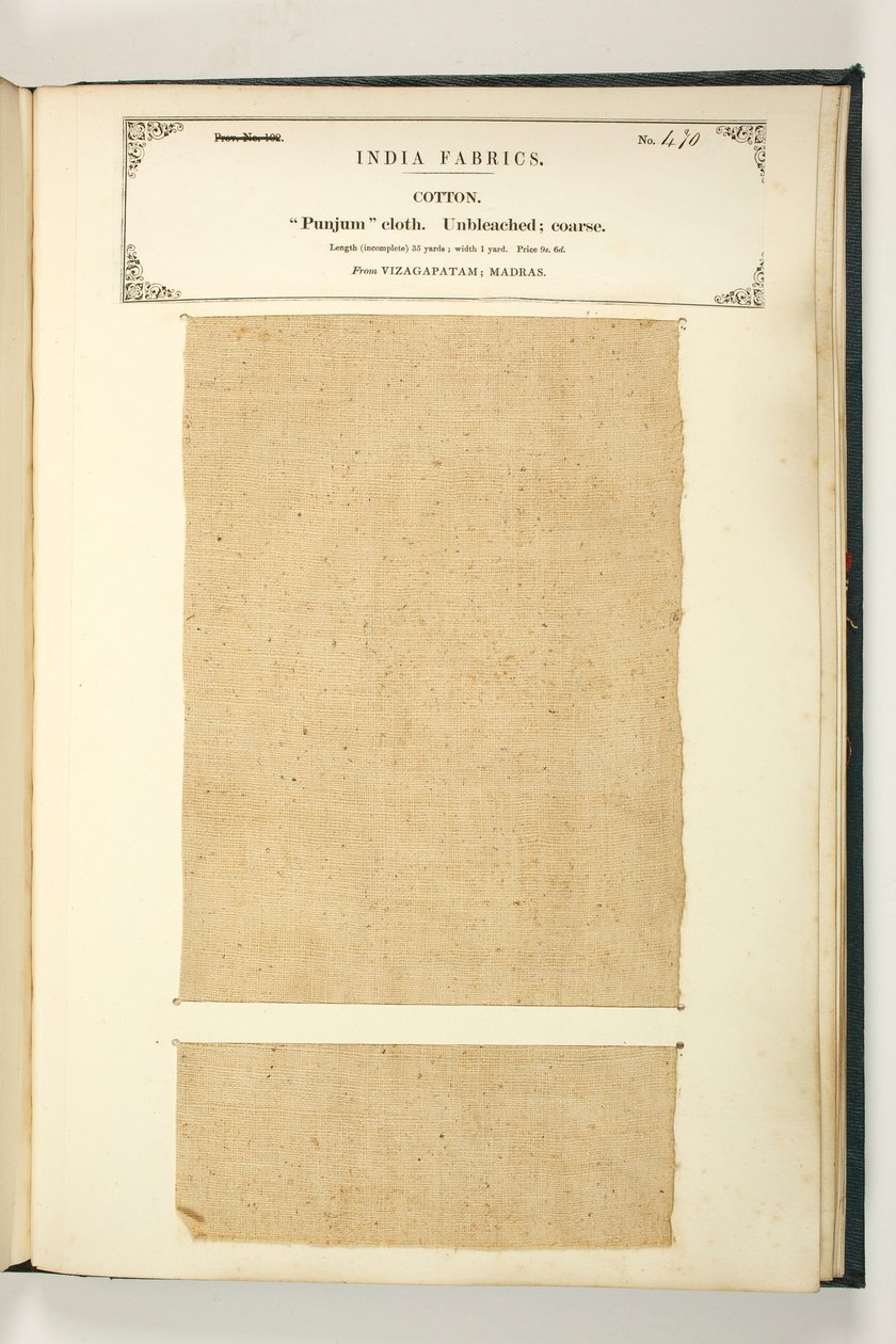 Pano de Punjum, Vizagapatam, Madras, da coleção dos fabricantes de têxteis da Índia, por John Forbes Watson, publicado em 1866 de Indian School