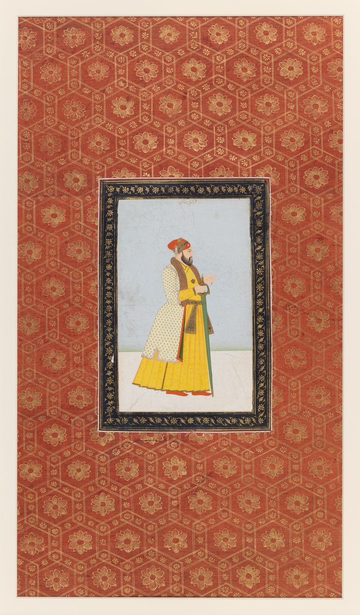 Qamar al-Din Khan, 1875-1900 (wc opac e ouro sobre papel) de Indian School