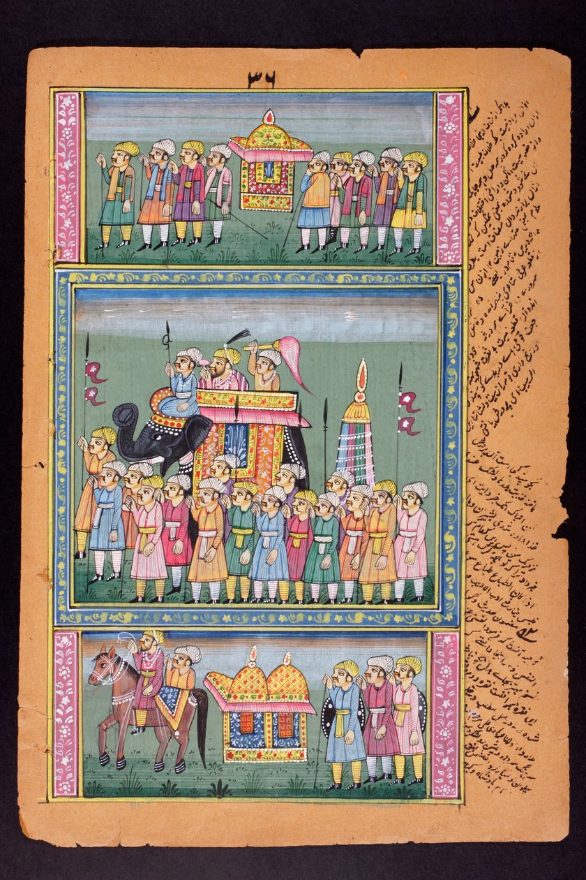 Pintura em miniatura de Rajasthani de Indian School