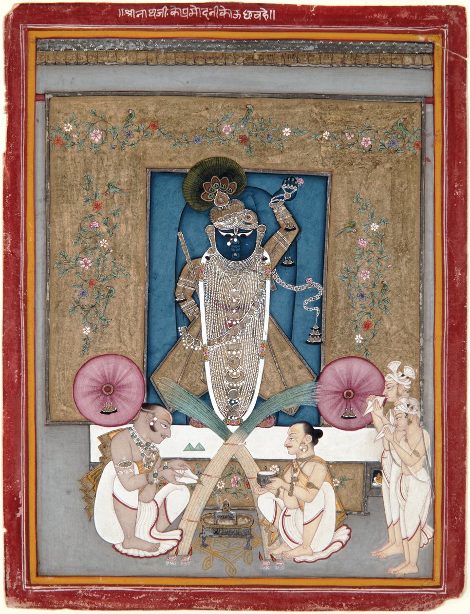 Rajmalkos Raga, c.1775 (aquarela opaca e ouro sobre papel) de Indian School