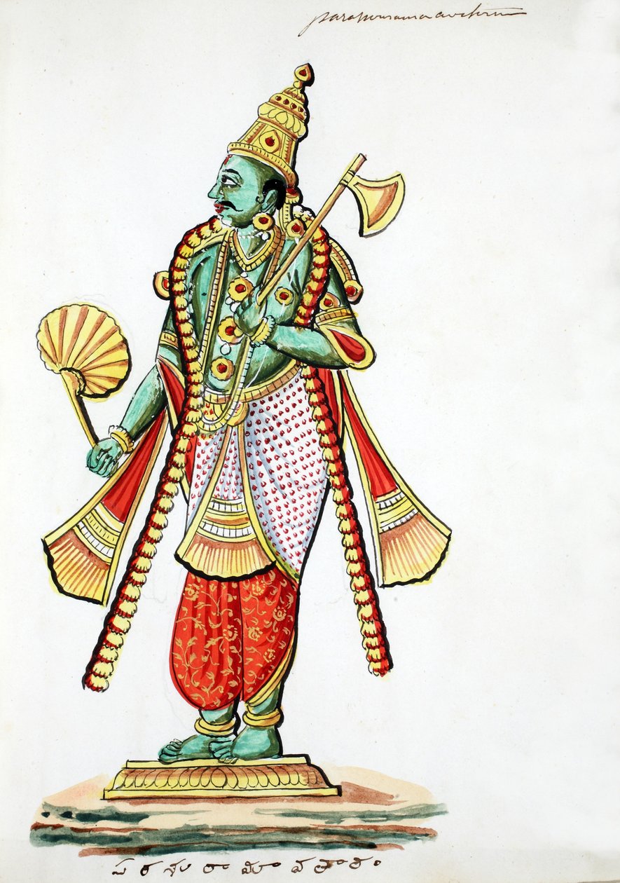 Rama-com-o-machado (Parashurama) (wc no papel) de Indian School