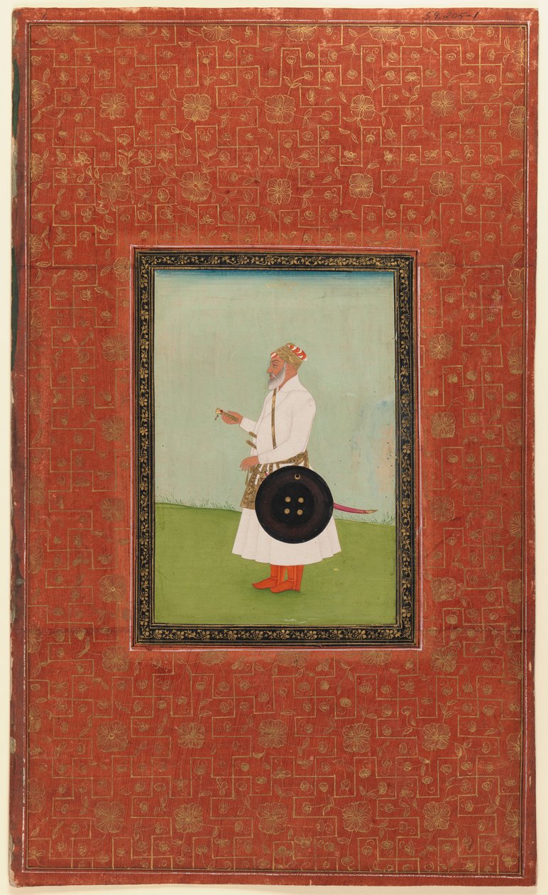 Ruh Allah Khan, 1875-1900 (wc opaca e ouro sobre papel) de Indian School