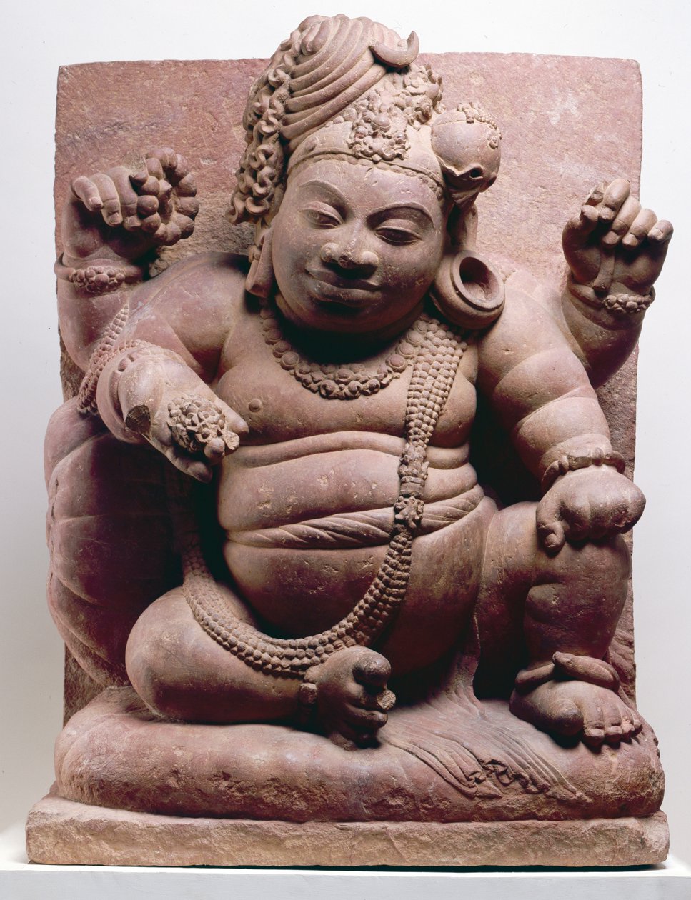 Siva como anão, cultura Mansar, 500 dC (arenito) de Indian School