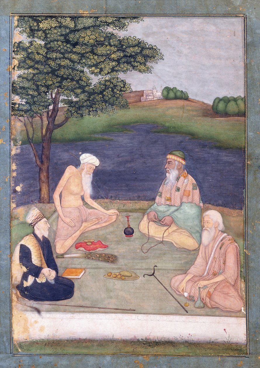Sufis visitando seu Pir, c.1650 de Indian School