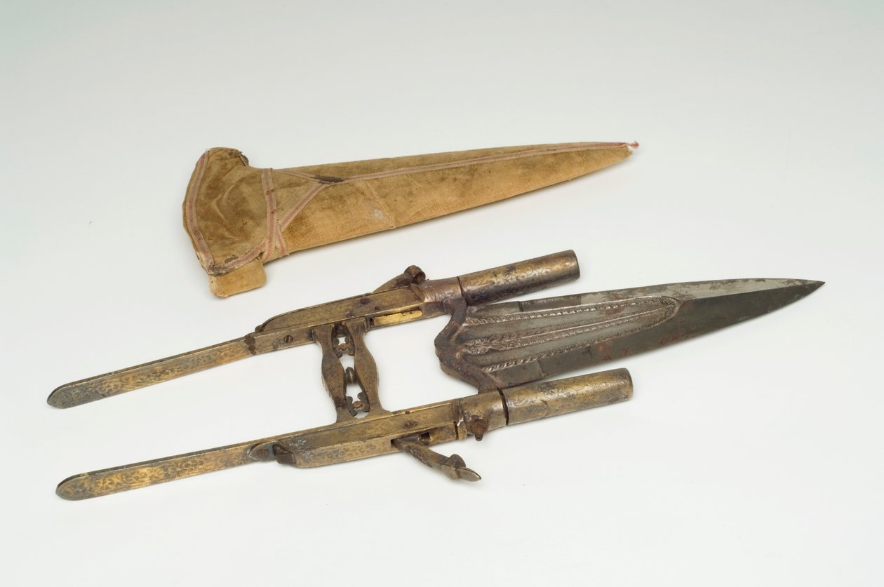 Espada, c.1800-35 (ouro, madeira e metal) de Indian School