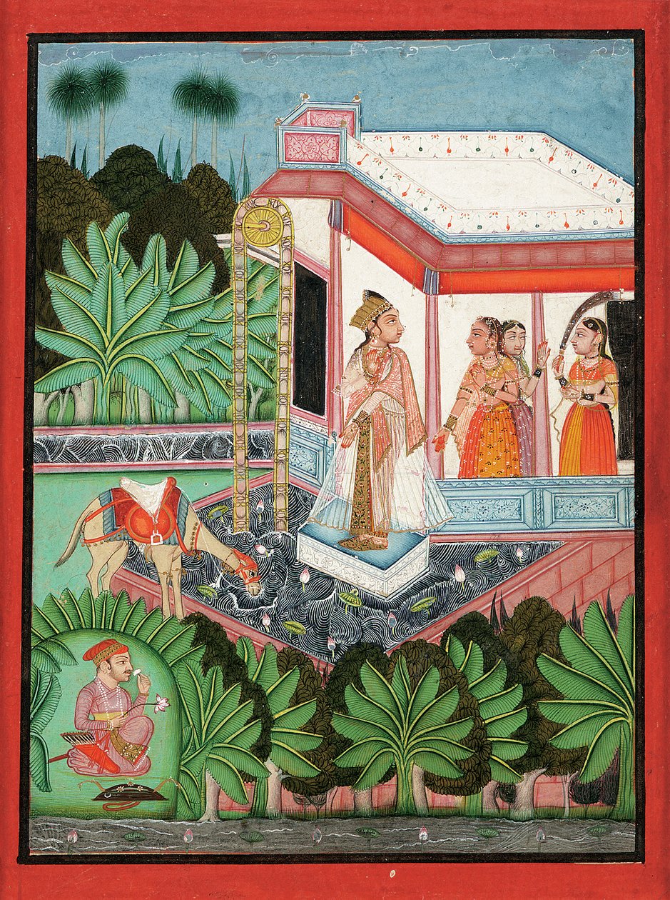 A fuga de Dhola e Maru, Bundi, c.1750 de Indian School