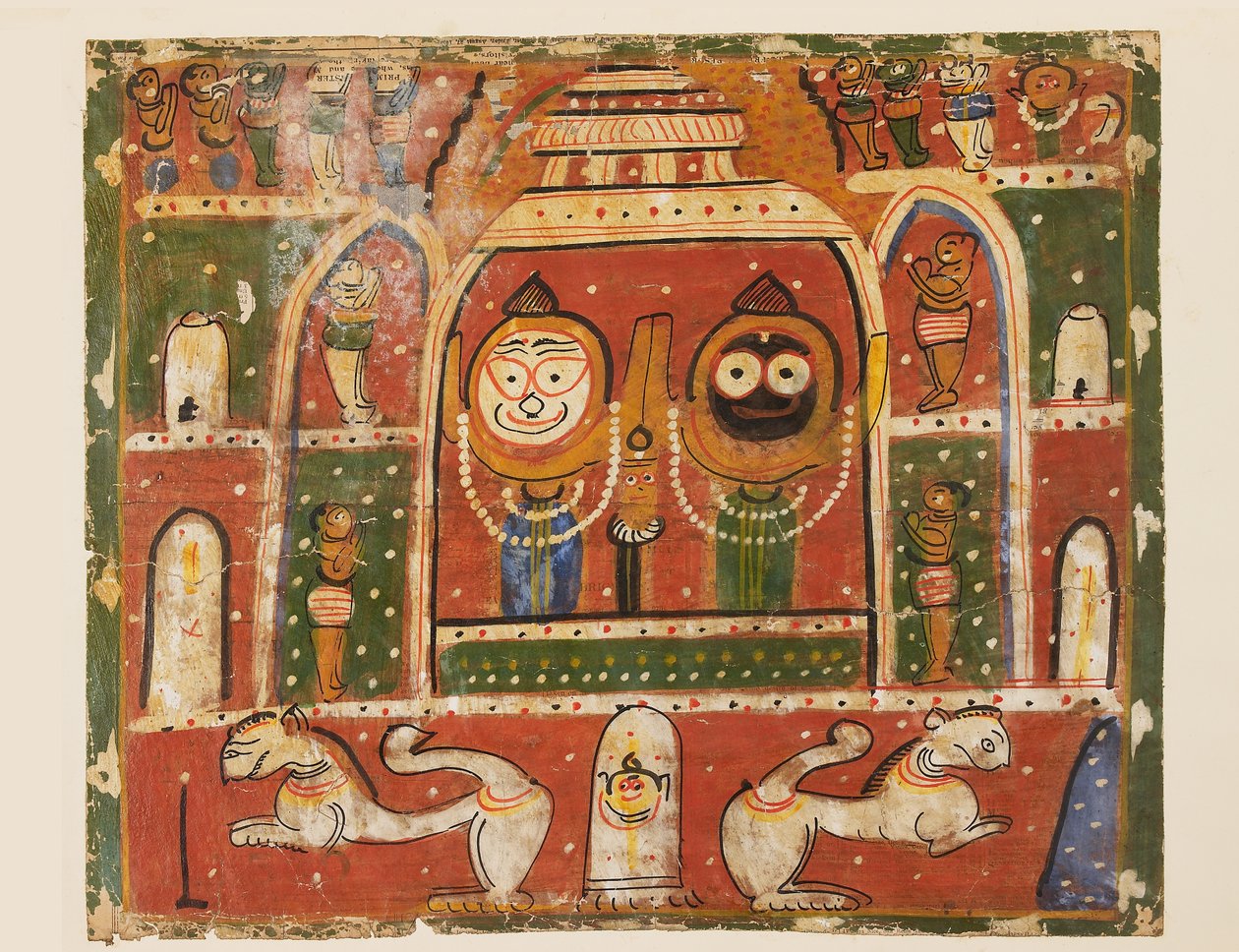 O trio Jagannatha no santuário de Puri de Indian School