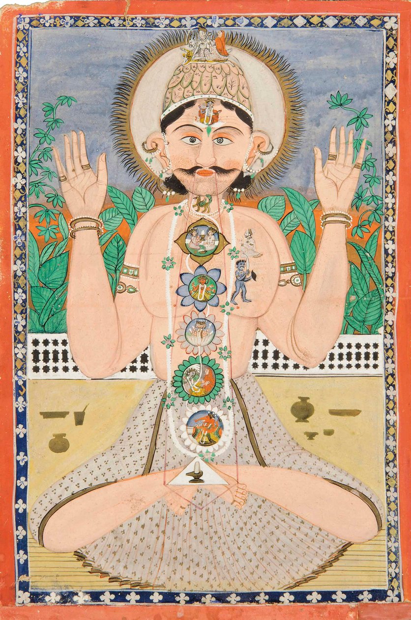 O Corpo Sutil e os Chakras, Punjab Hills, c.1850 de Indian School