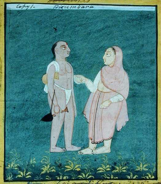 Dois Digambara Jains, Mendicantes Religiosos, Udaipur, c.1810-20 (guache no papel) de Indian School