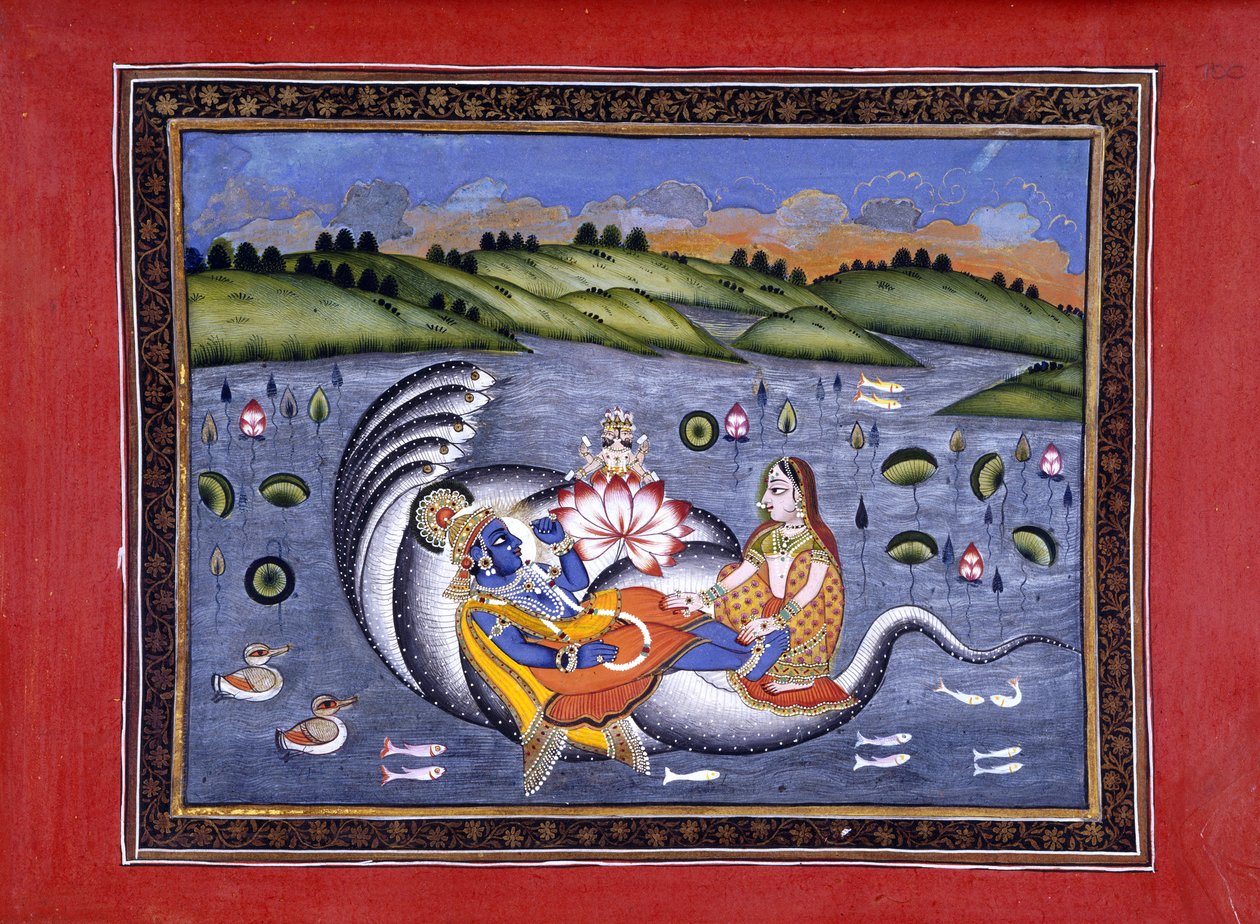 Vishnu e Lakshmi, ilustração de 