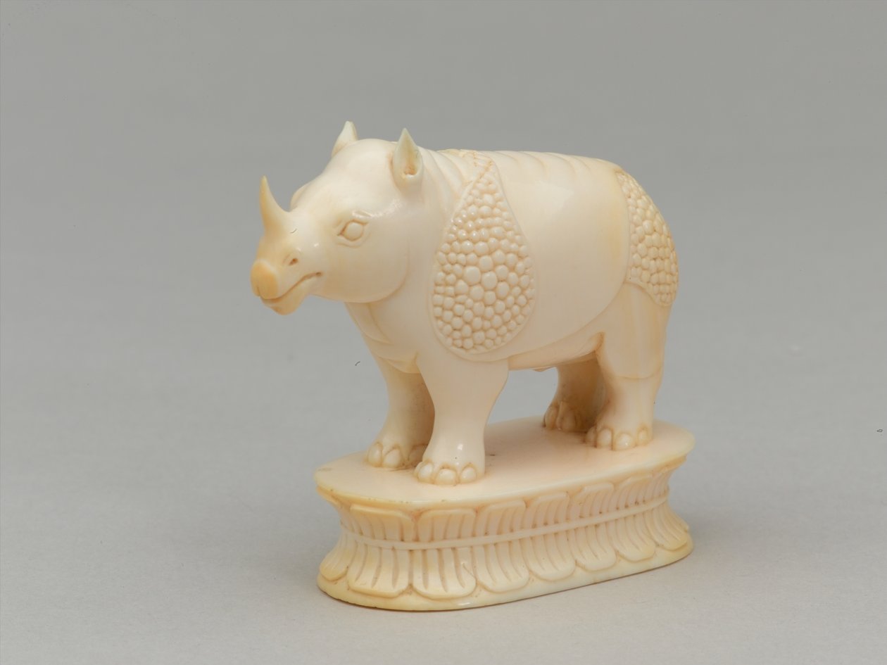 Bispo branco, peça de xadrez, Índia, 1820 cerca de Indian School