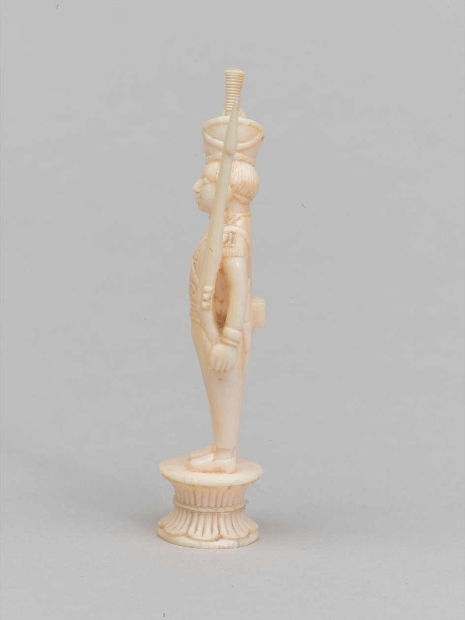 Peão branco, peça de xadrez, Índia, 1820 cerca de Indian School