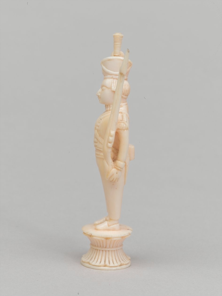 Peão branco, peça de xadrez, Índia, 1820 cerca de Indian School