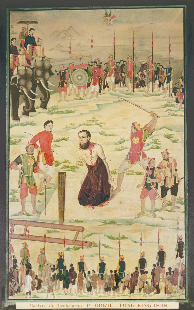 Um mártir jesuíta em Tonkin, China, 1838 de Indo Chinese School