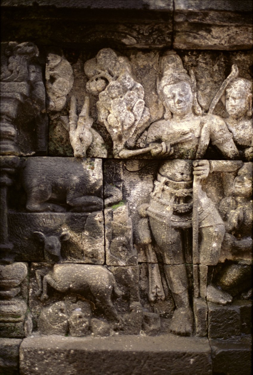 Detalhe do exterior, pedra vulcânica AD 778-850 de Indonesian