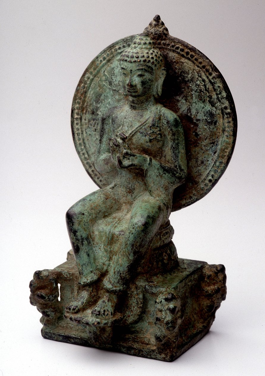 Buda Sentado Europeu, bronze, Java Central, século IX. de Indonesian