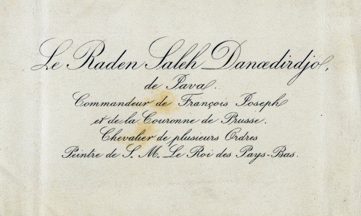 Cartão de visita de Raden Saleh Danoedirdgio, c.1850-80 de Indonesian School