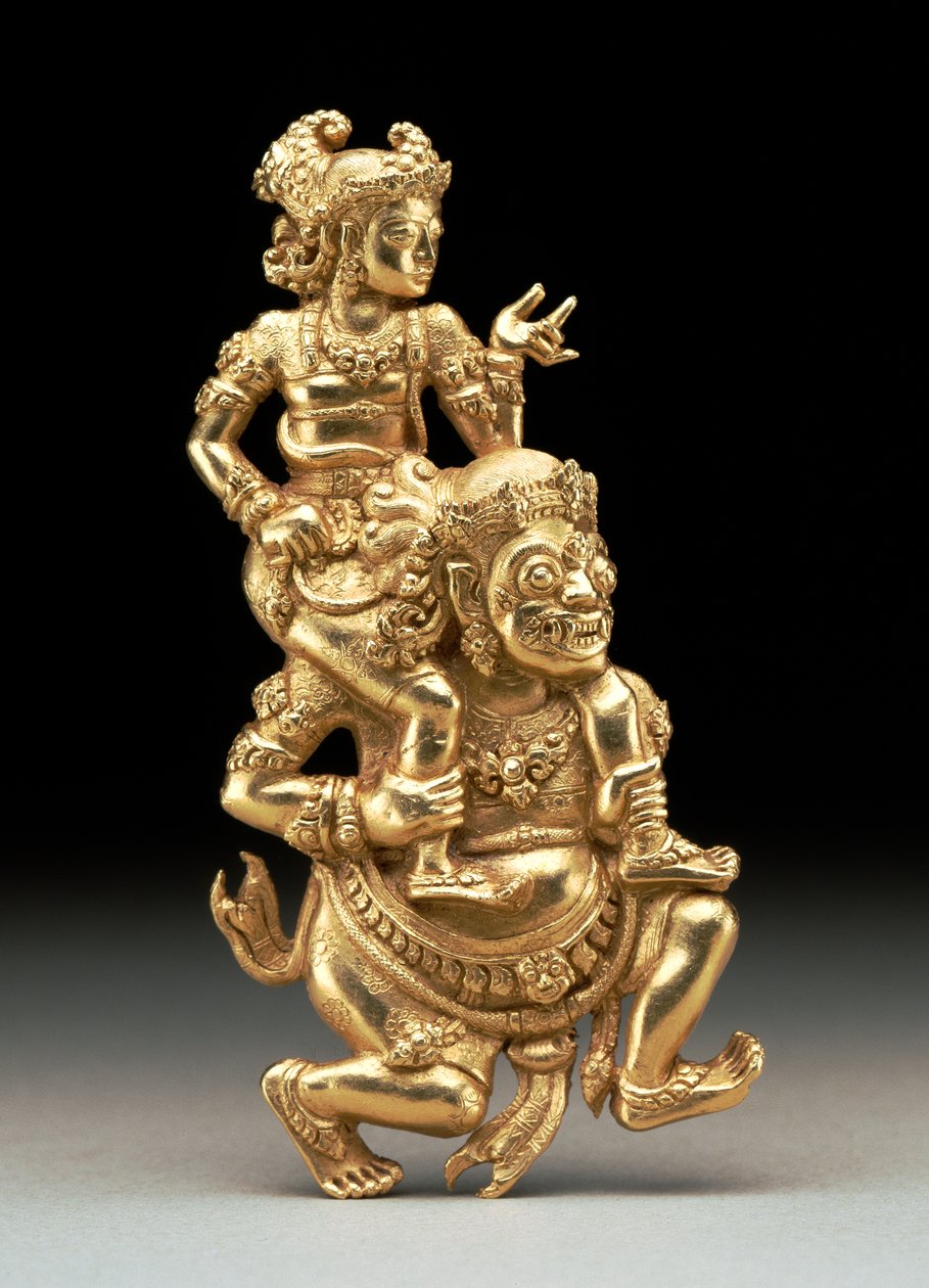 Sutasoma e Kalmasapada (ouro repousse) de Indonesian School